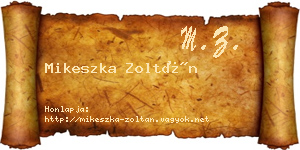 Mikeszka Zoltán névjegykártya